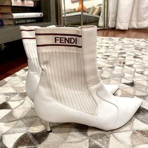 Fendi Leather Ankle Sock Boots